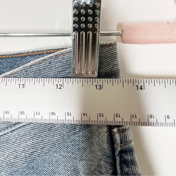 Agolde Riley High Rise Straight Crop Jeans Zephyr Wash Frayed Hem Size 25 - Picture 12 of 15